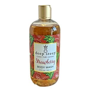 Deep‎ Steep STRAWBERRY BODY WASH 17 fl oz Clean Pure Natural Gluten Free Non-Gmo